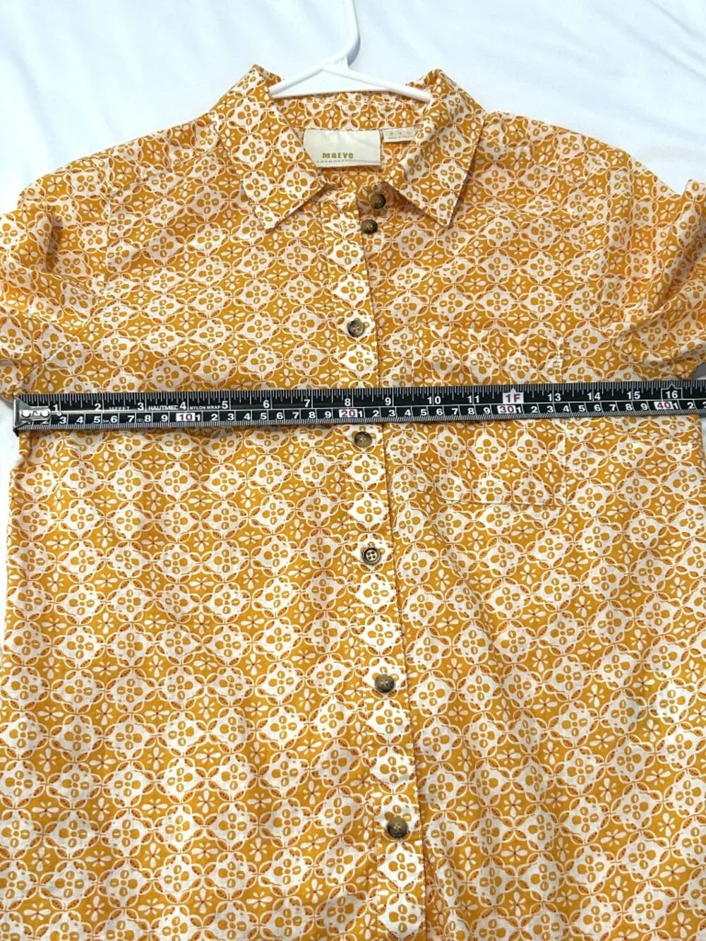 Maeve Petrin cotton button down orange shirt, size 0